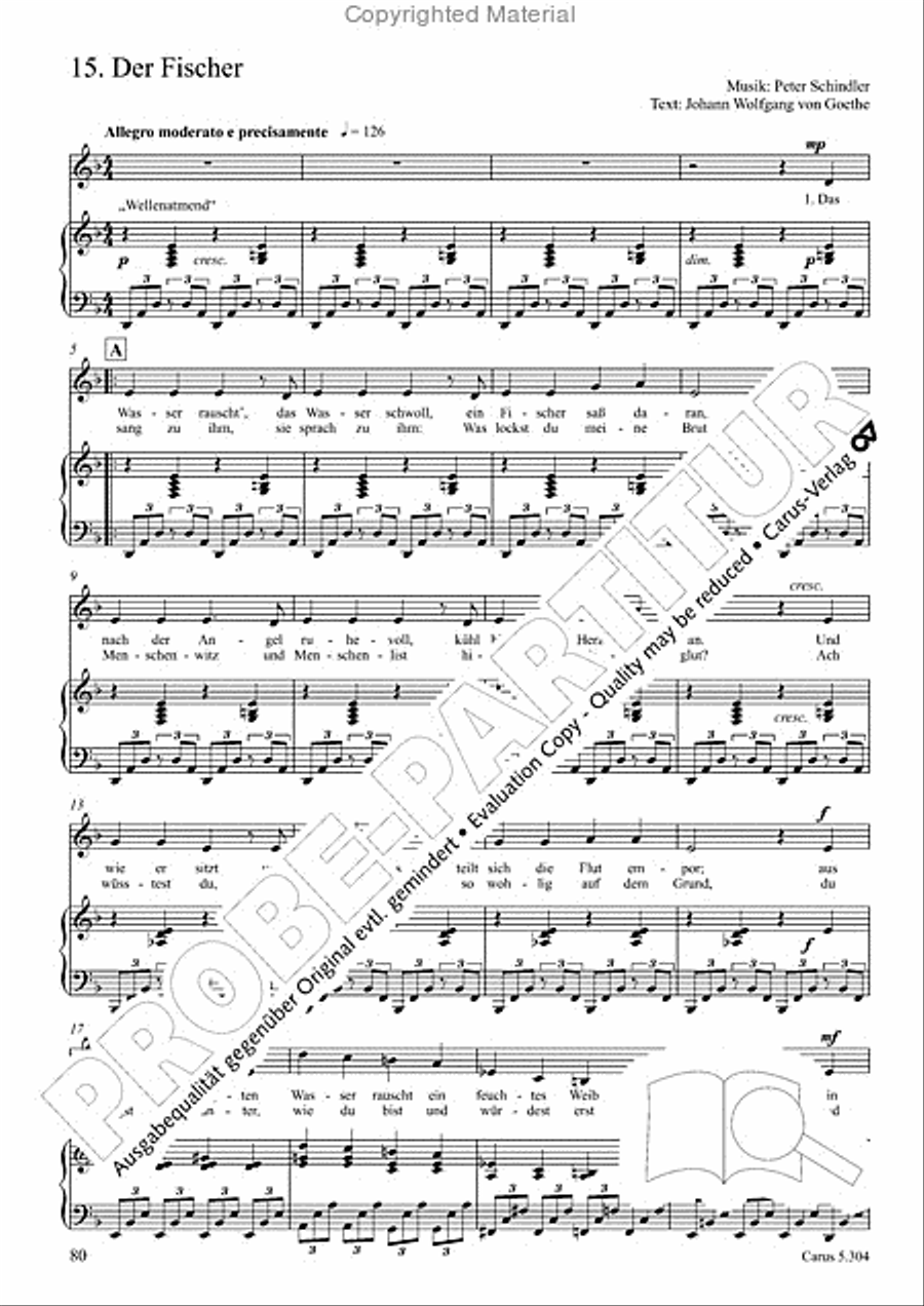 Schindler: Rosenzeit. Ein Liederzyklus uber die Liebe. Chansons fur Singstimme und Klavier Piano scores gallery preview page 81