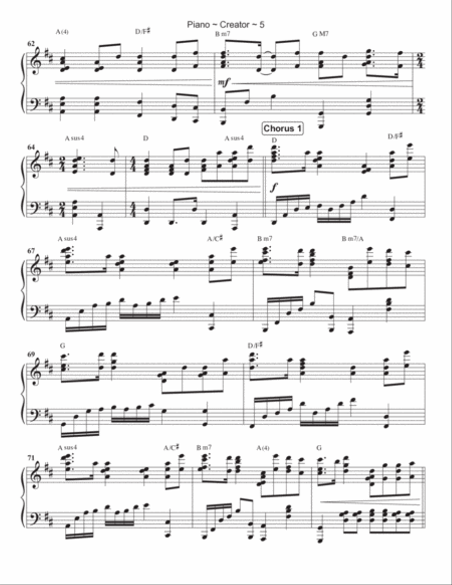 Creator Piano Solo scores gallery preview page 6