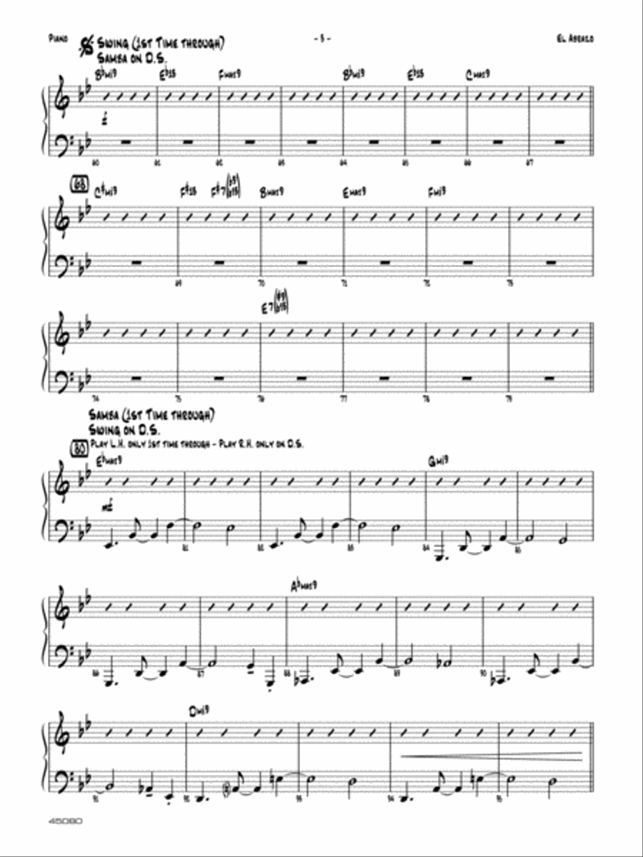 El Abrazo: Piano Accompaniment Jazz Ensemble scores gallery preview page 3
