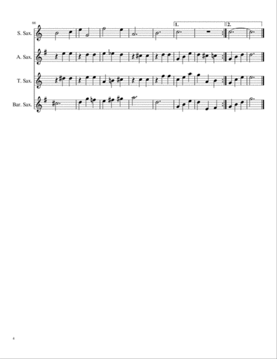Let Me Call You Sweetheart for Saxophone Quartet Saxophone Quartet scores gallery preview page 4