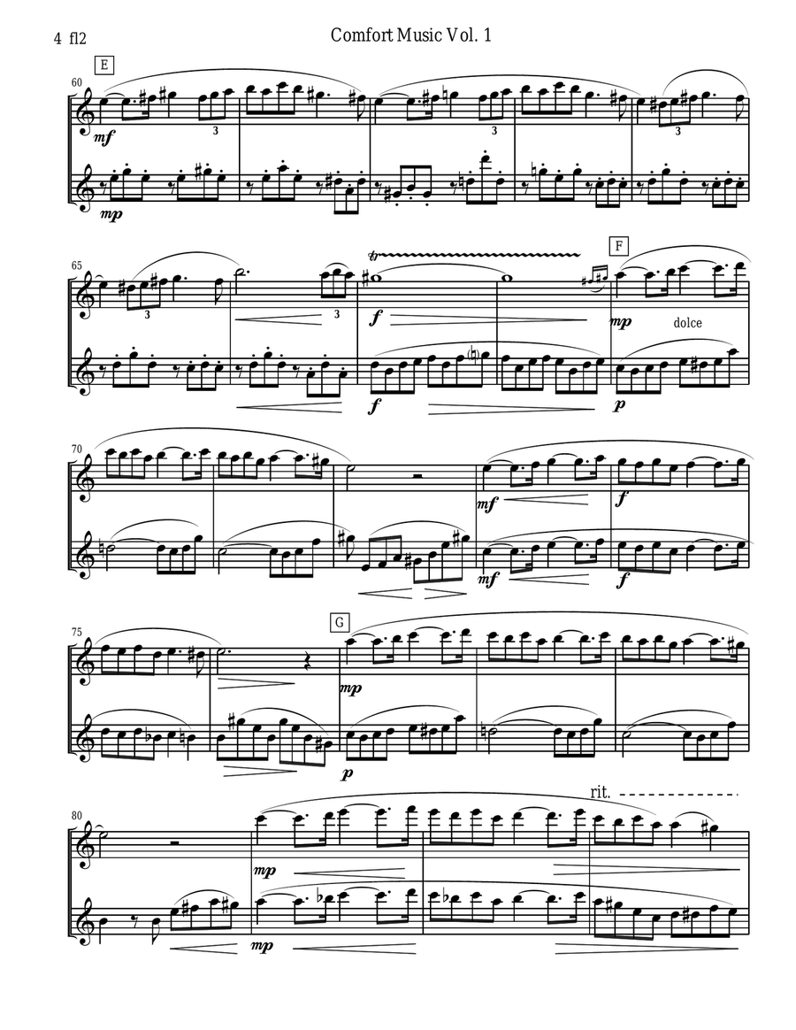 Comfort Music for Flute Duet Flute Duet scores gallery preview page 4