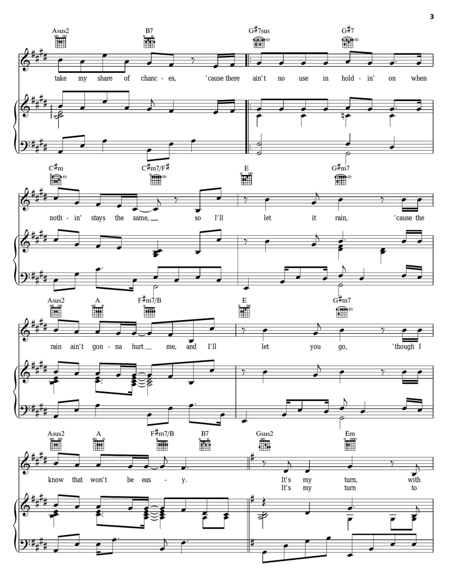 It's My Turn Piano, Vocal, Guitar scores gallery preview page 3