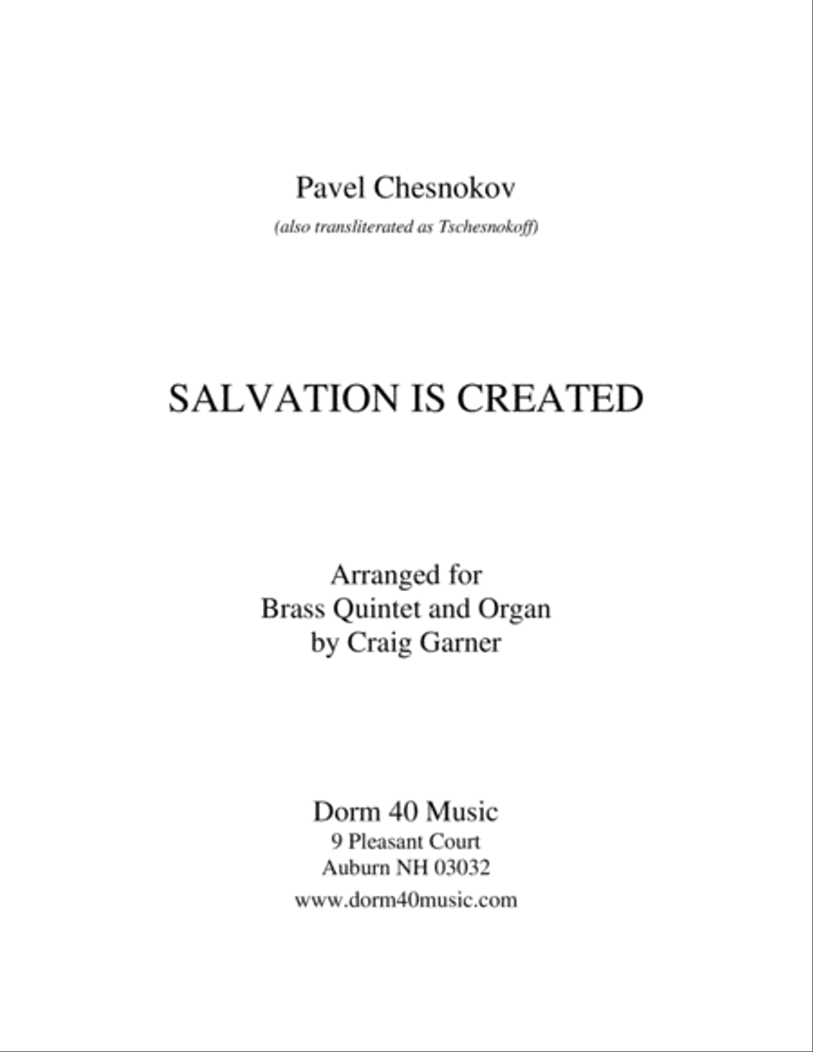 Salvation Is Created (for Brass Quintet and Organ) Brass Ensemble scores gallery preview page 1