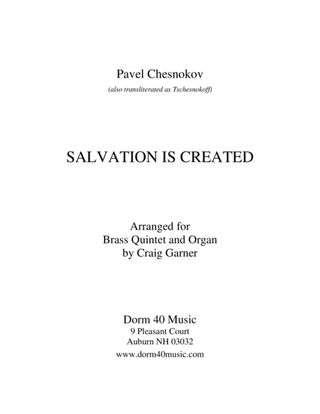 Salvation Is Created (for Brass Quintet and Organ) image number null