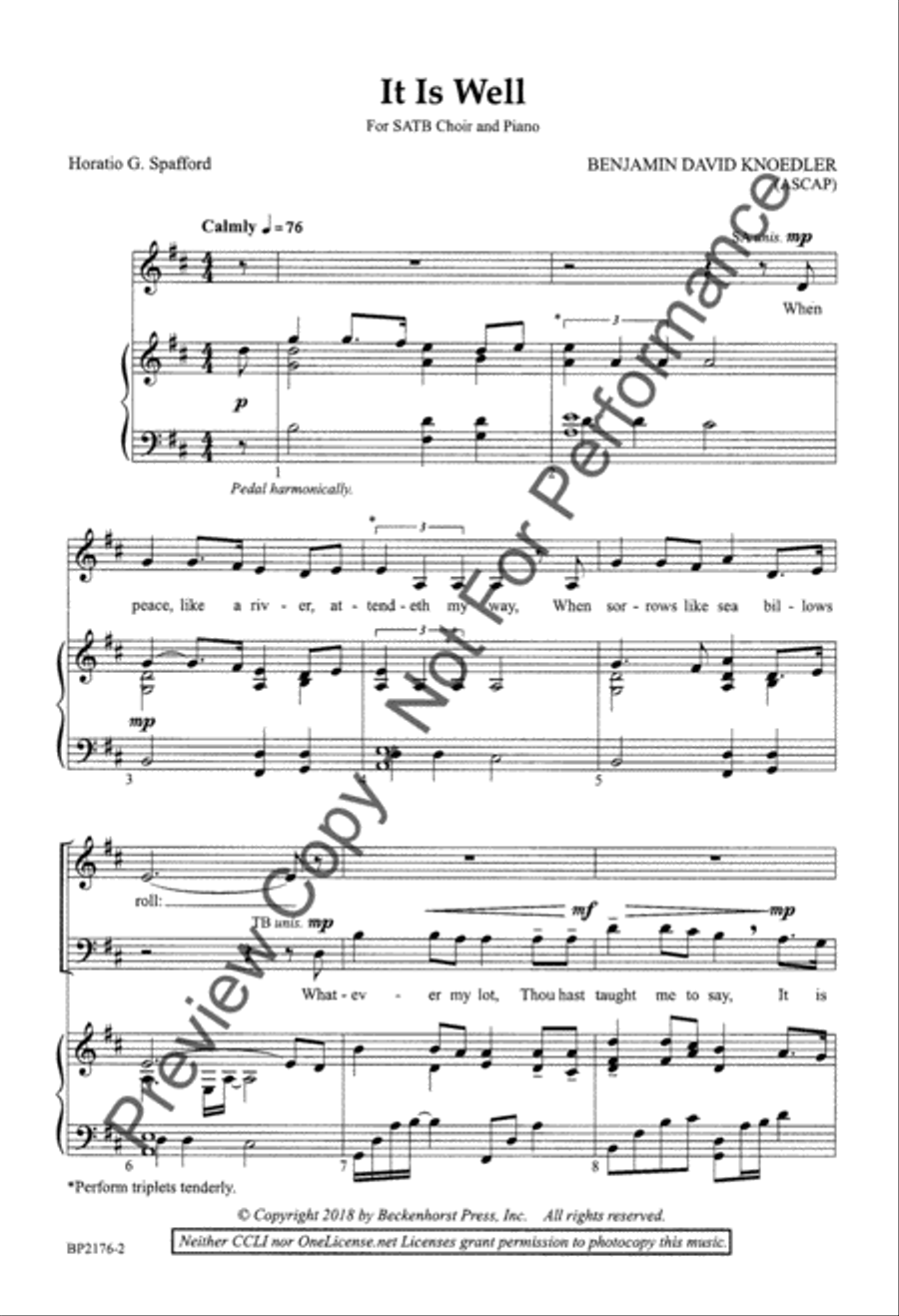 It Is Well 4-Part scores gallery preview page 3