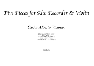 Book cover for Five Pieces for Alto Recorder and Violin
