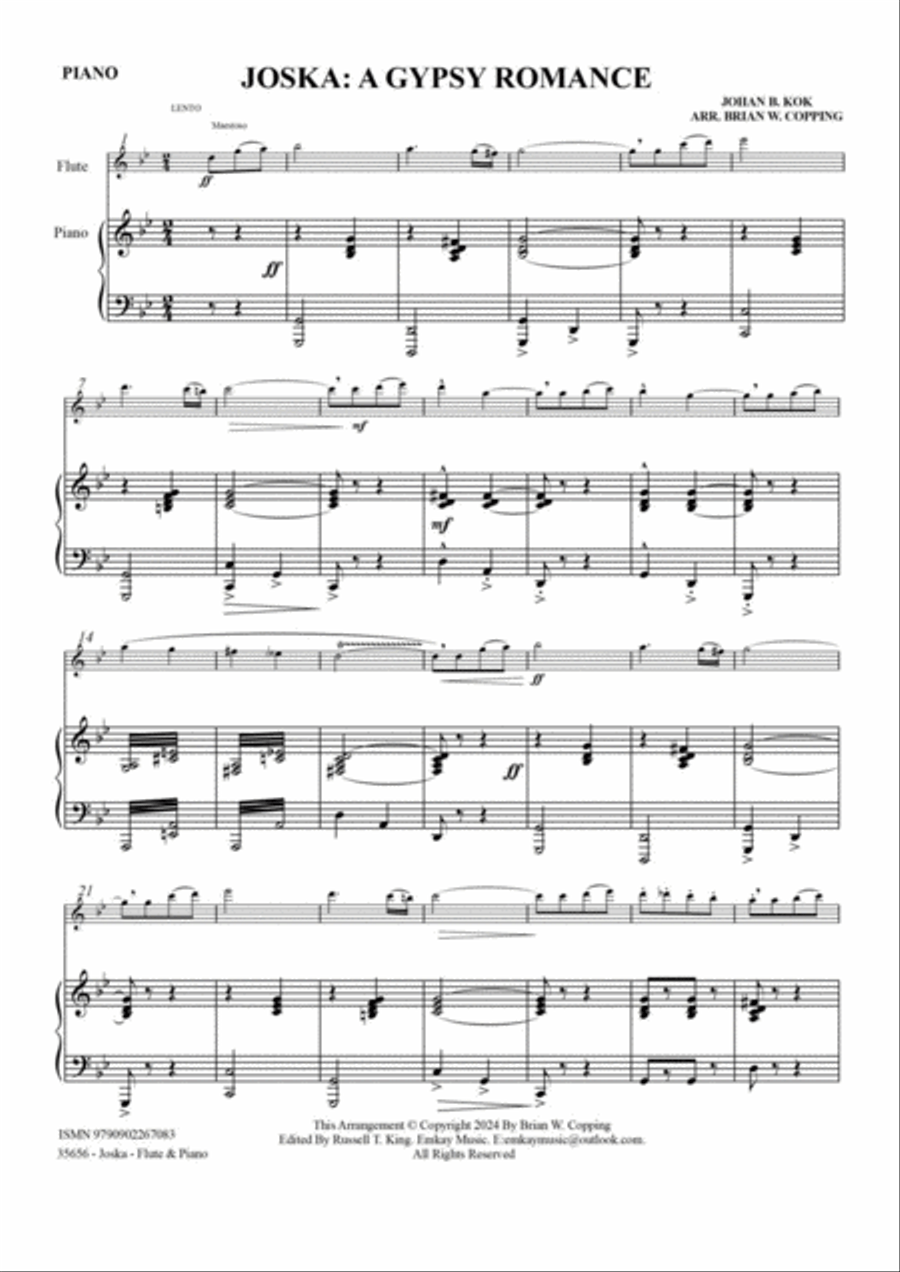 JOSKA: A GYPSY ROMANCE – FLUTE & PIANO Flute Solo scores gallery preview page 2