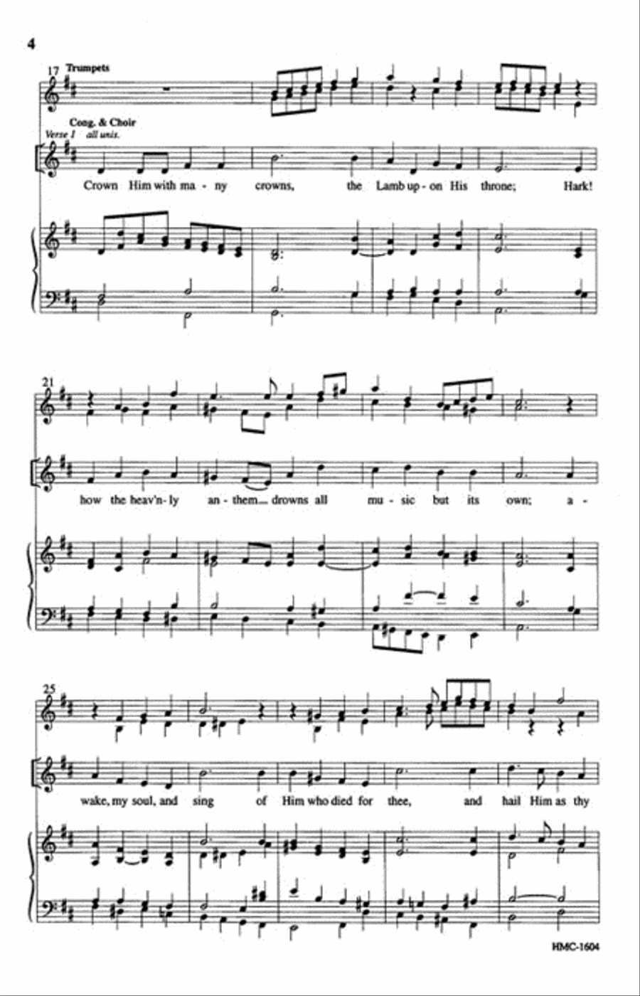 Crown Him with Many Crowns 4-Part scores gallery preview page 3