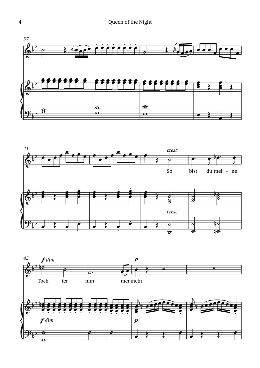Queen of the Night (aria) - for ALTO in G minor Chamber Music scores gallery preview page 4