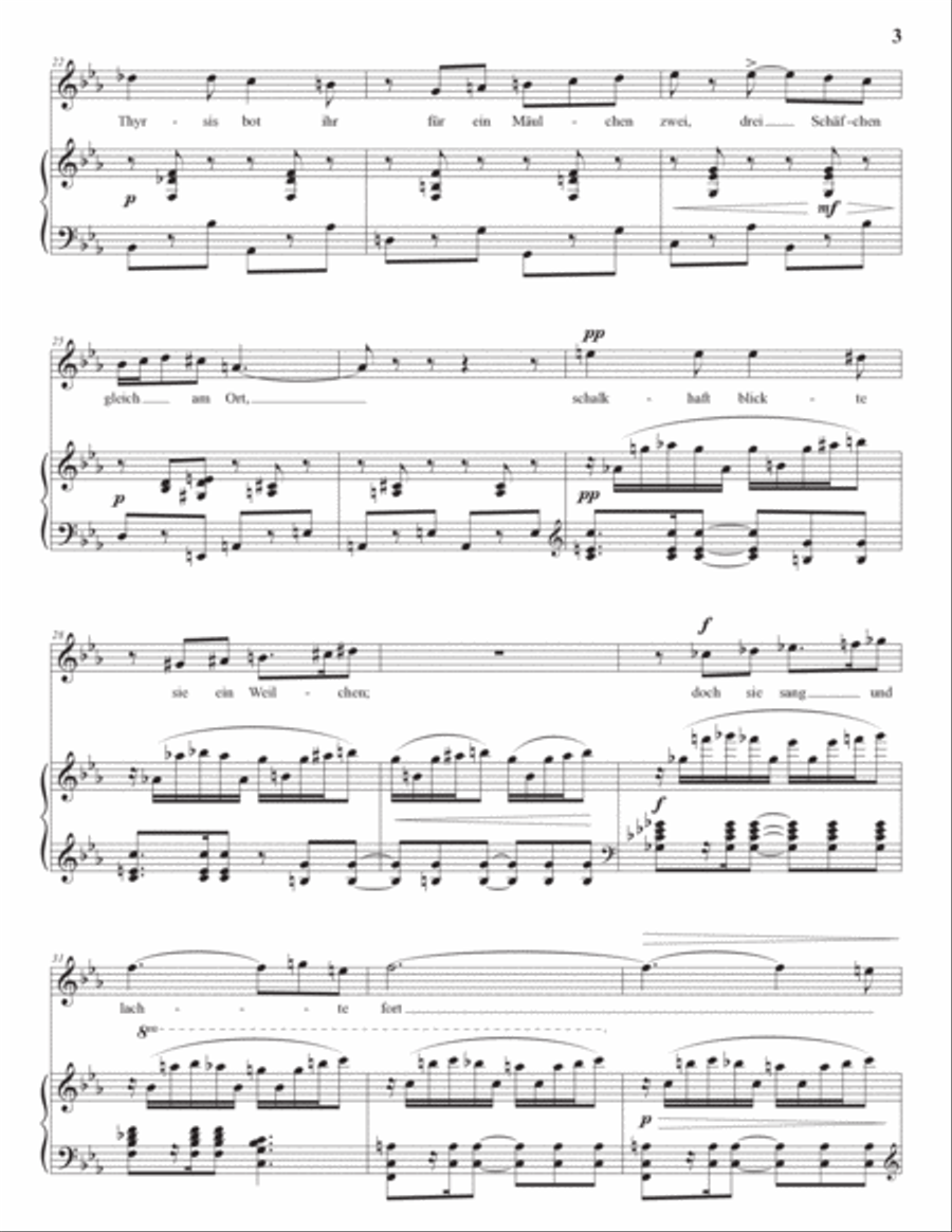 WOLF: Die Spröde (transposed to E-flat major) Voice scores gallery preview page 4