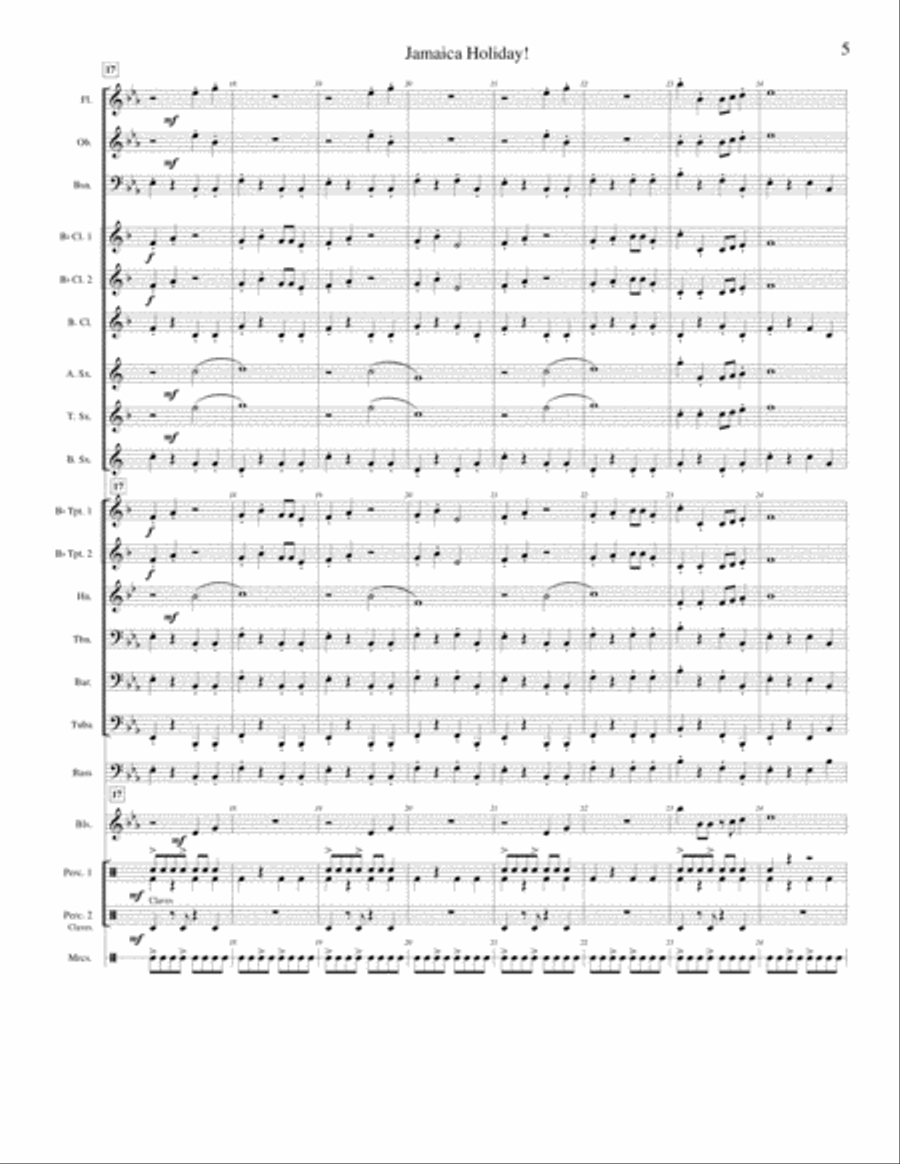 Jamaica Holiday Jamaica Holiday Concert Band scores gallery preview page 6