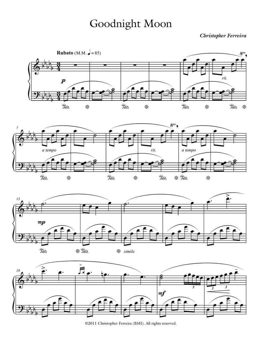 Goodnight Moon Piano Solo scores gallery preview page 2