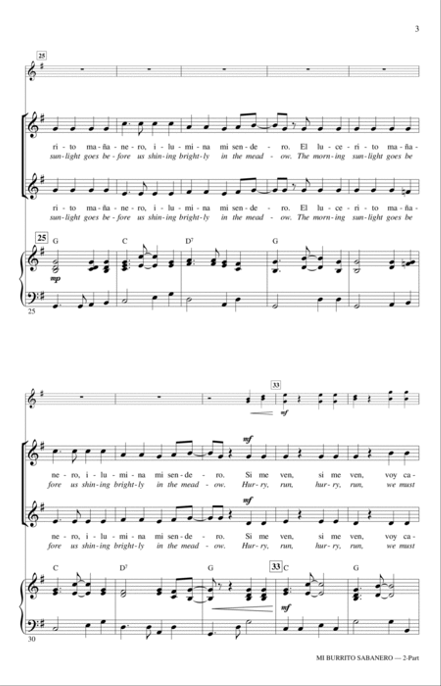 El Burrito Sabanero (Mi Burrito Sabanero) 2-Part scores gallery preview page 3