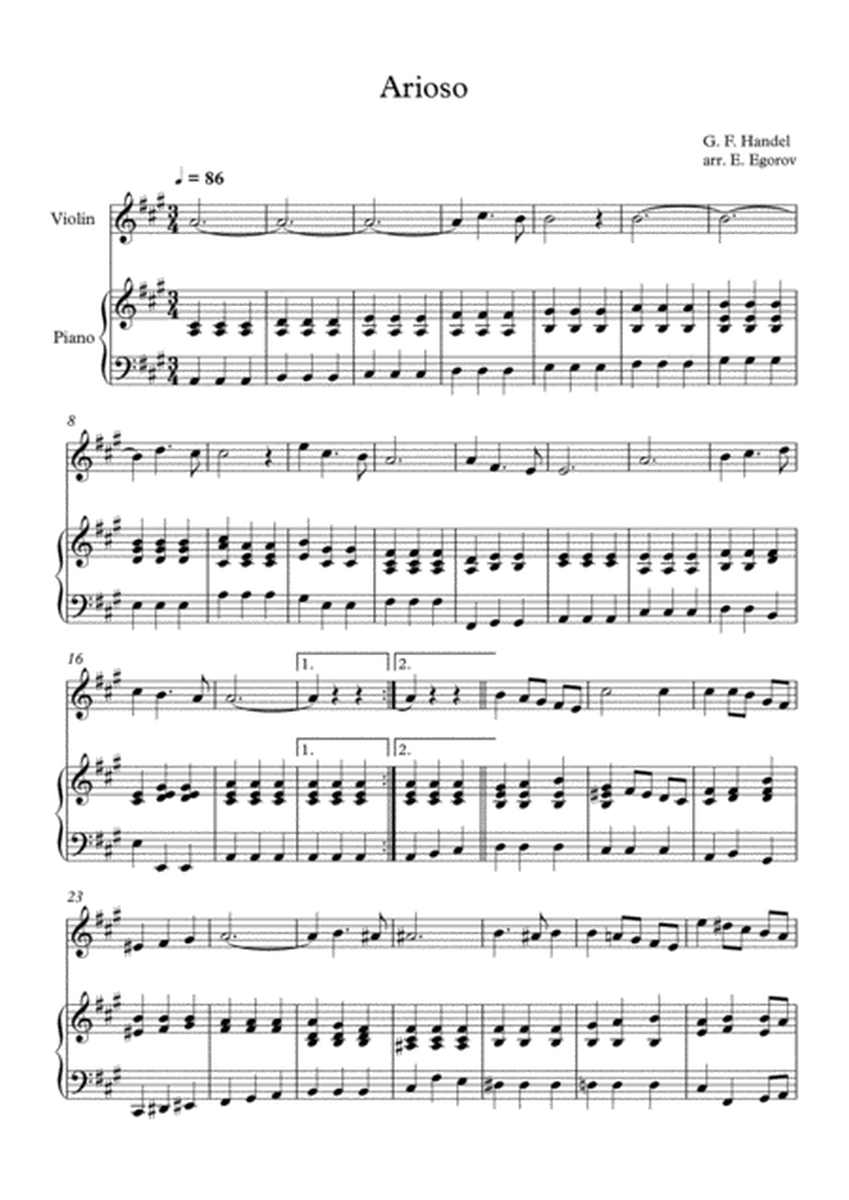 Arioso, George Frideric Handel, For Violin & Piano image number null