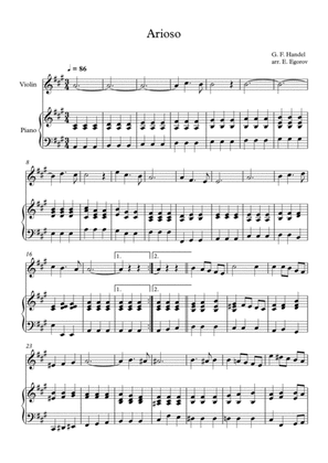 Arioso, George Frideric Handel, For Violin & Piano