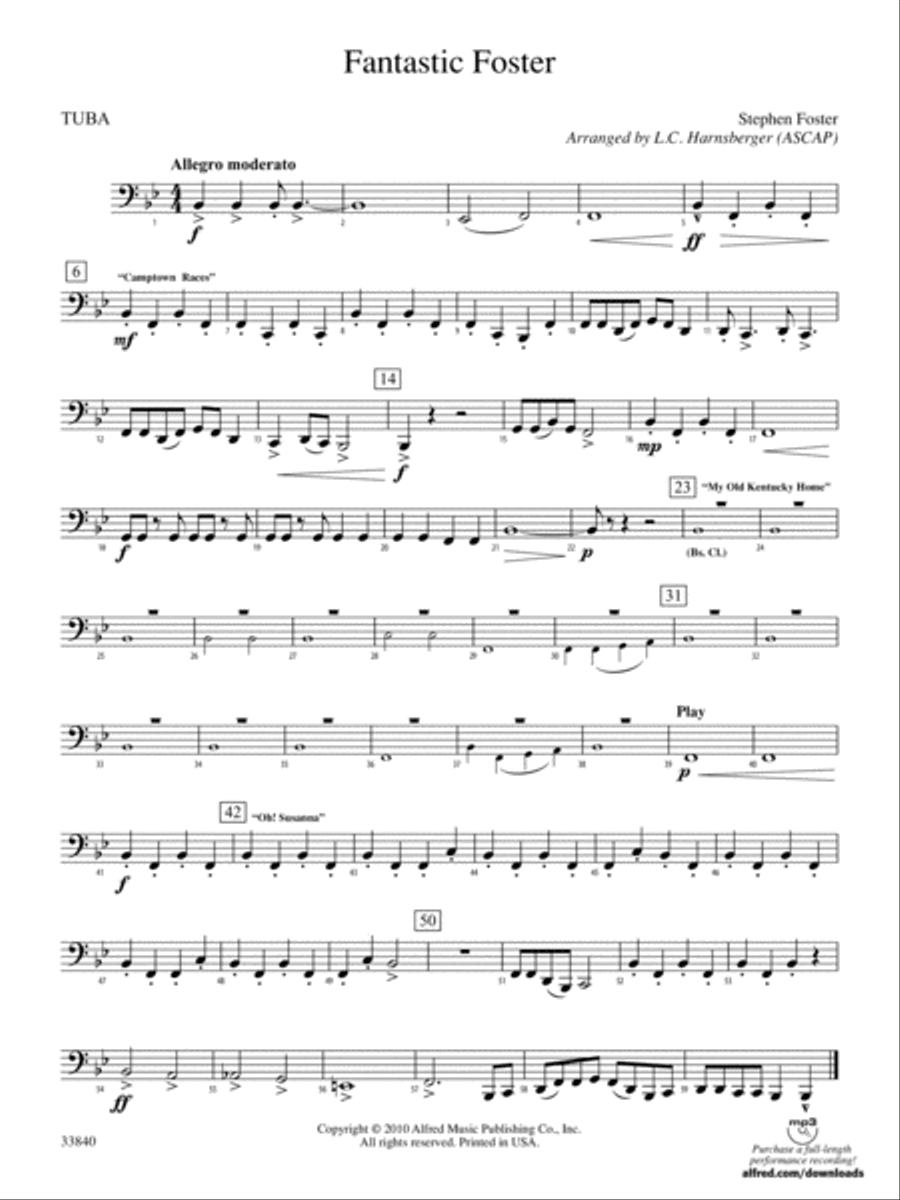 Fantastic Foster: Tuba Fantastic Foster: Tuba Concert Band scores gallery preview page 1