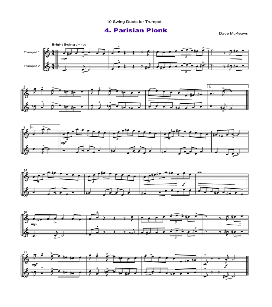10 Swing Duets for Trumpet image number null