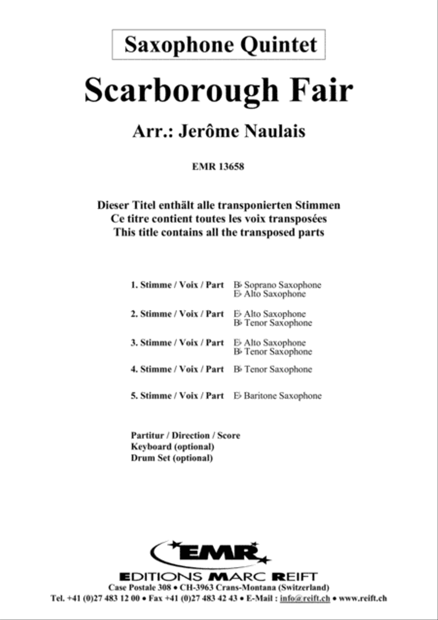 Scarborough Fair Scarborough Fair Saxophone Quintet scores gallery preview page 2