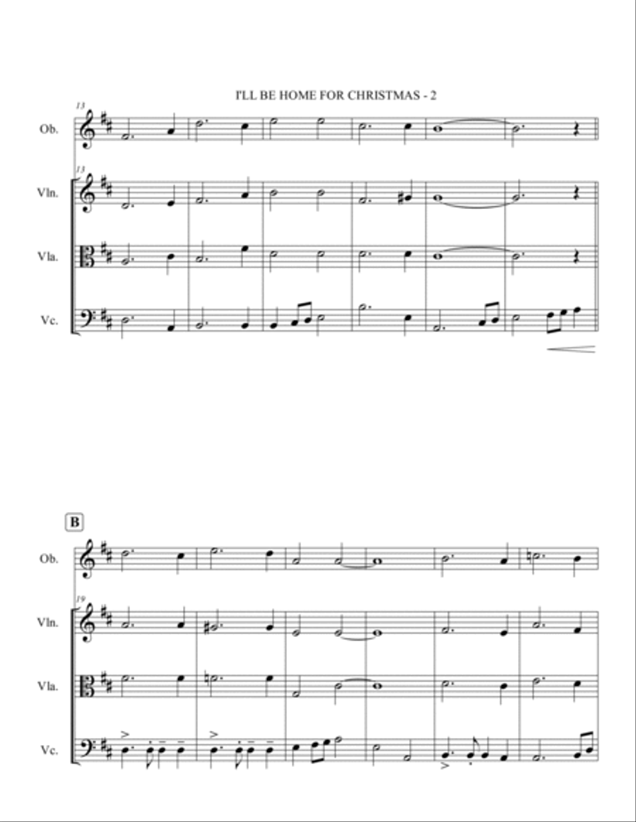 I'll Be Home For Christmas Small Ensemble scores gallery preview page 3