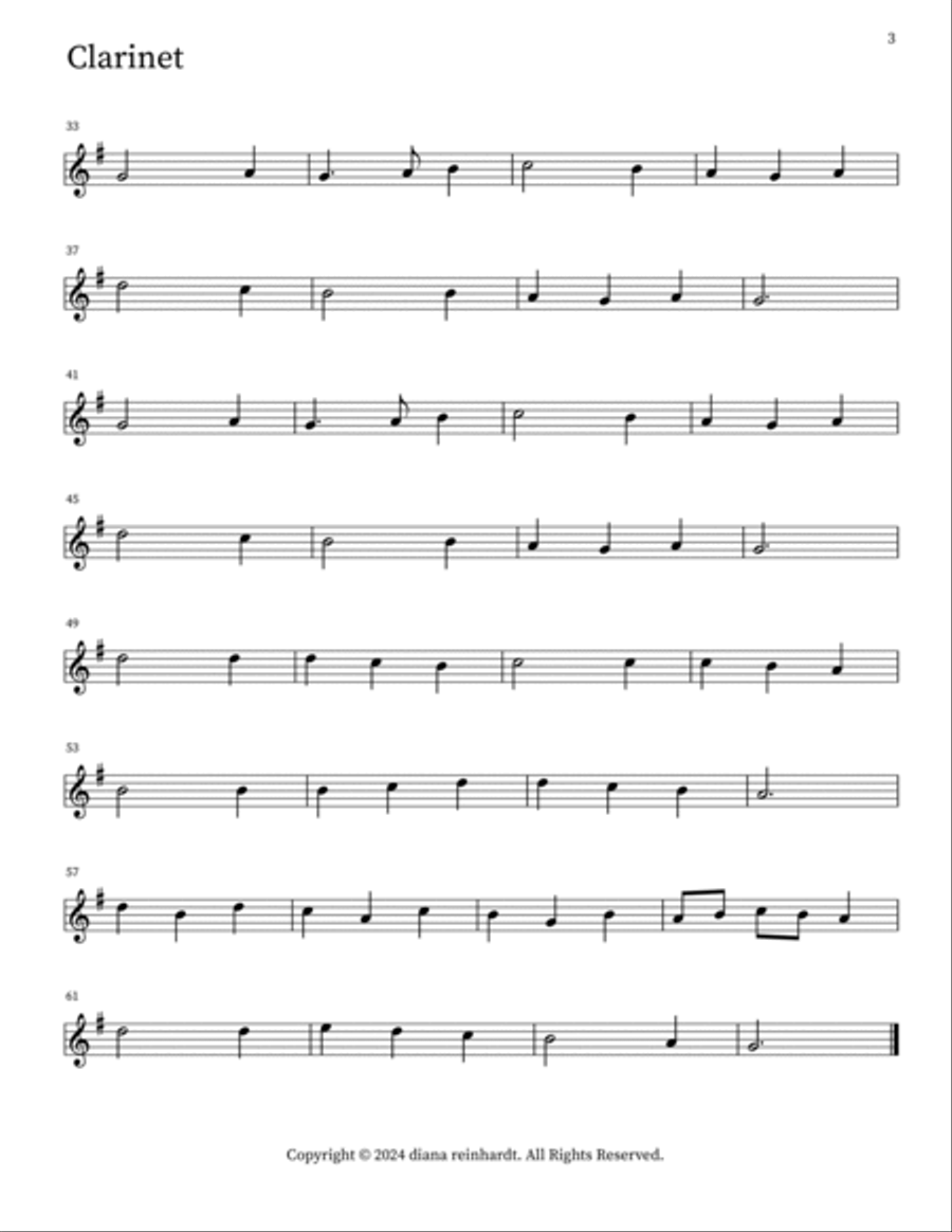 Alleluia! Sing to Jesus Clarinet scores gallery preview page 3