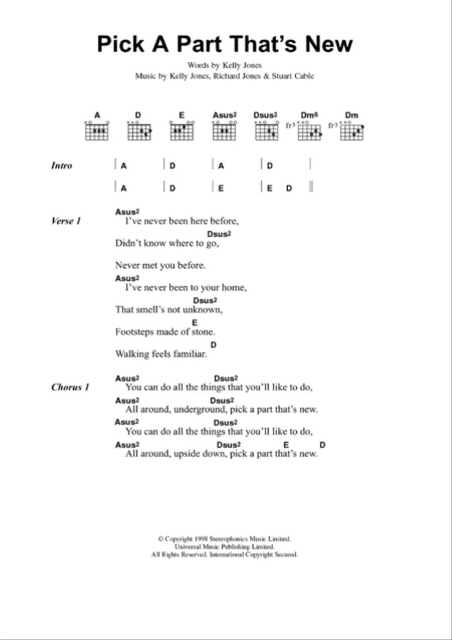 Pick A Part That's New Guitar scores gallery preview page 1