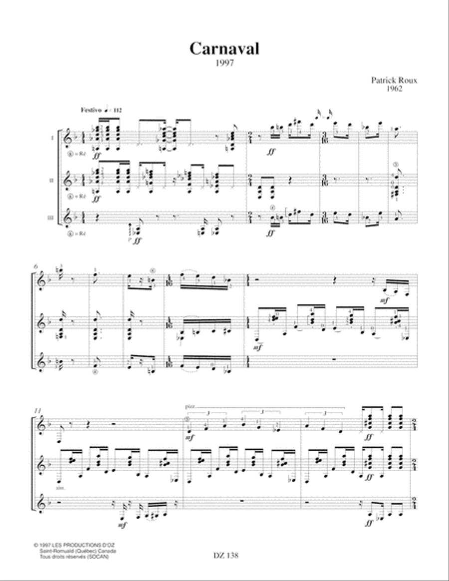 Carnaval Guitar Ensemble scores gallery preview page 4