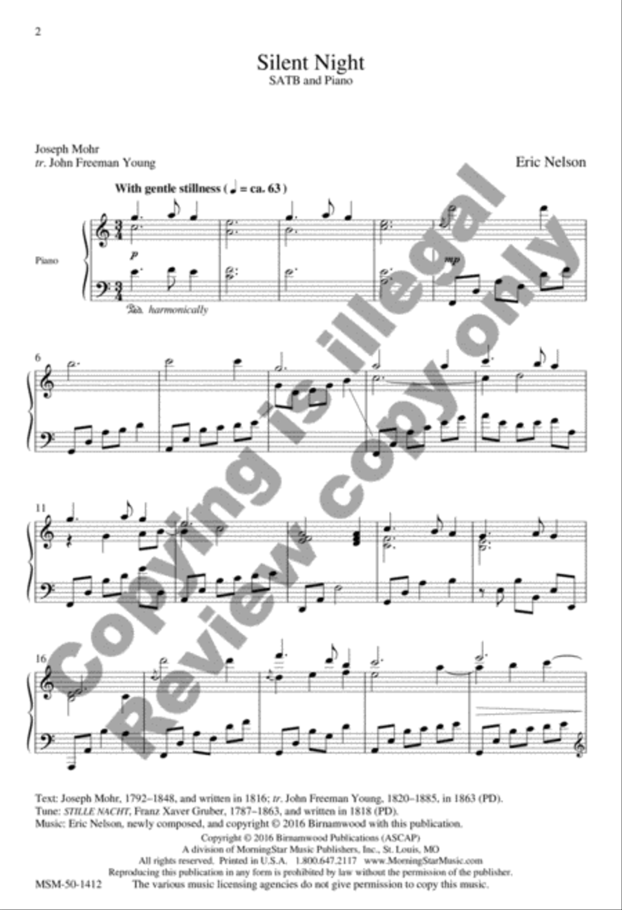 Silent Night 4-Part scores gallery preview page 8