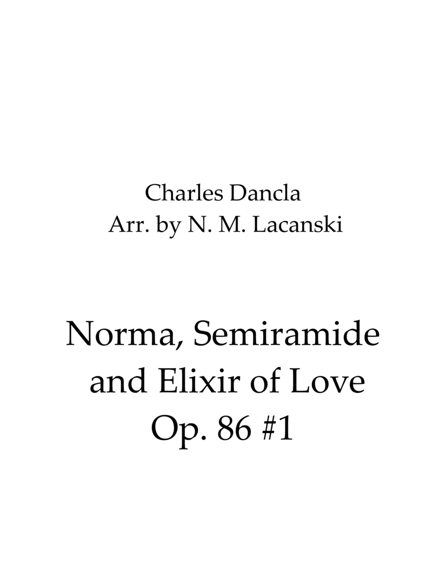 Norma, Semiramide and Elixir of Love, Op. 86 #1 Piano scores gallery preview page 1