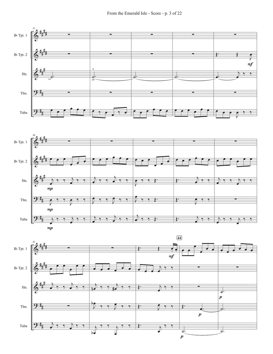 From The Emerald Isle - Full Score Brass Quintet scores gallery preview page 3