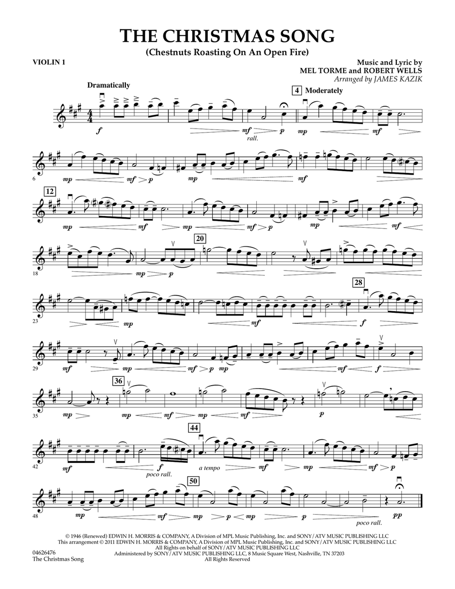 The Christmas Song - Violin 1 Orchestra scores gallery preview page 1