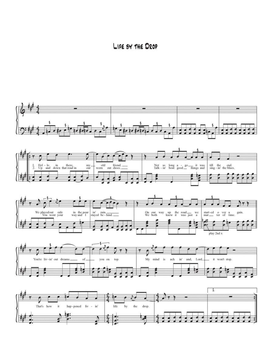 Life By The Drop Voice scores gallery preview page 1