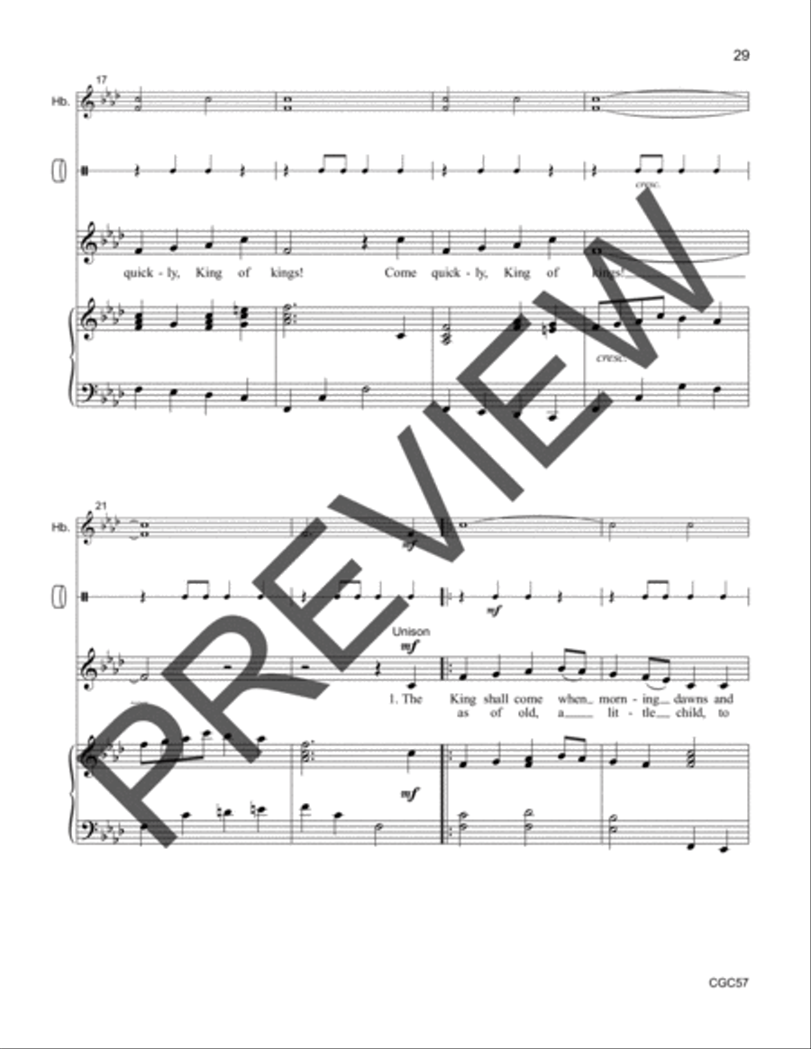 Come to the Manger Accompaniment Recording Unison Choir scores gallery preview page 8