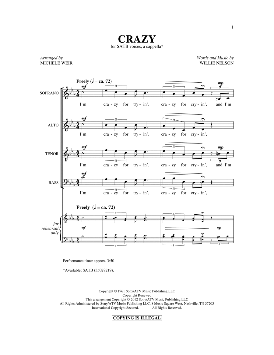 Crazy Crazy 4-Part scores gallery preview page 1