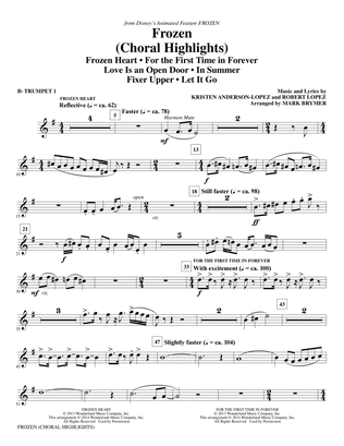 Book cover for Frozen (Choral Highlights) (arr. Mark Brymer) - Bb Trumpet 1