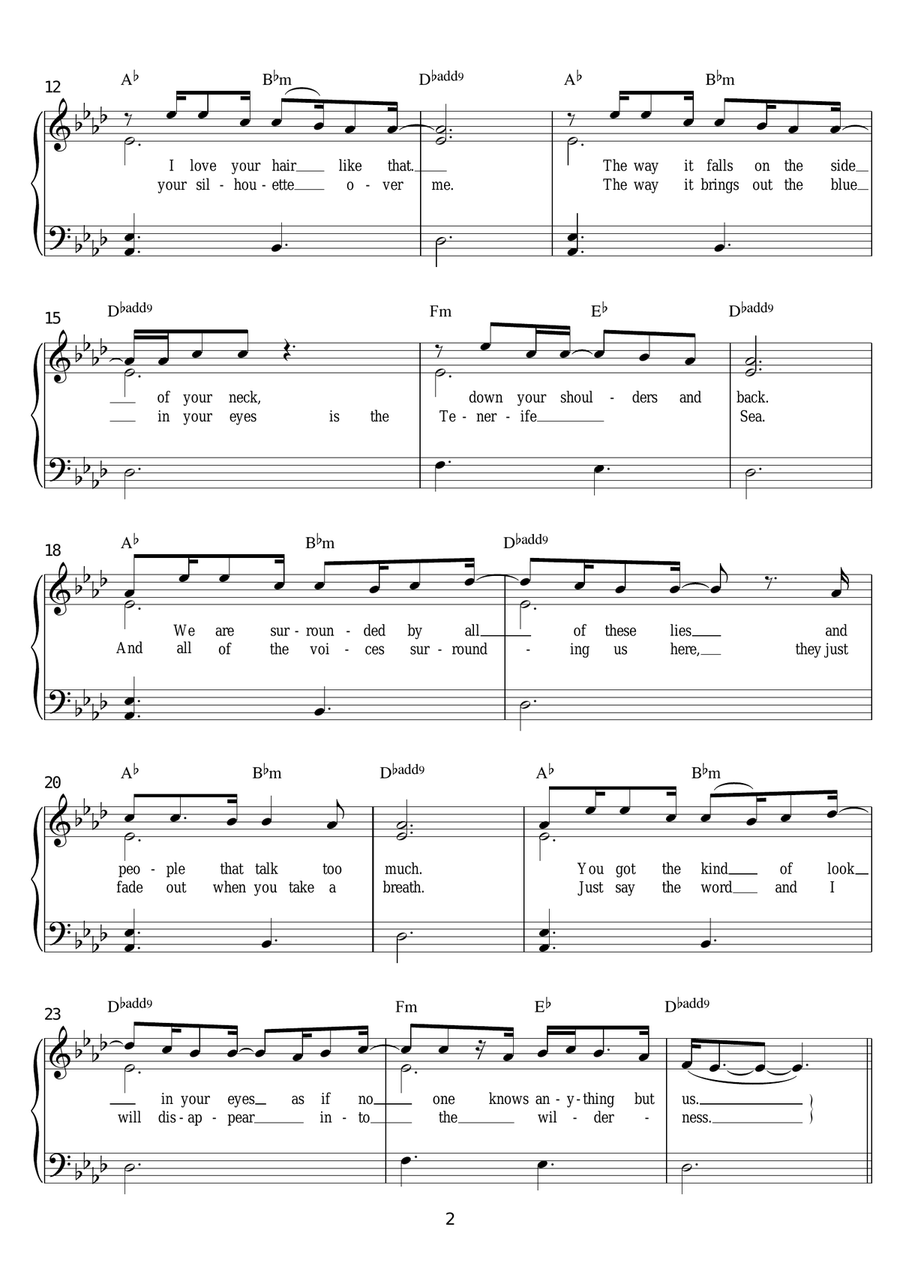 Tenerife Sea Tenerife Sea Easy Piano scores gallery preview page 2