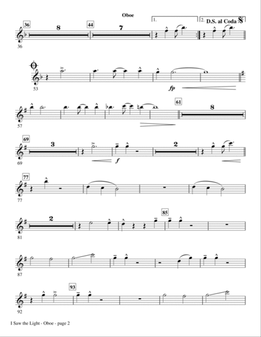 I Saw The Light - Oboe I Saw The Light - Oboe Choir scores gallery preview page 2