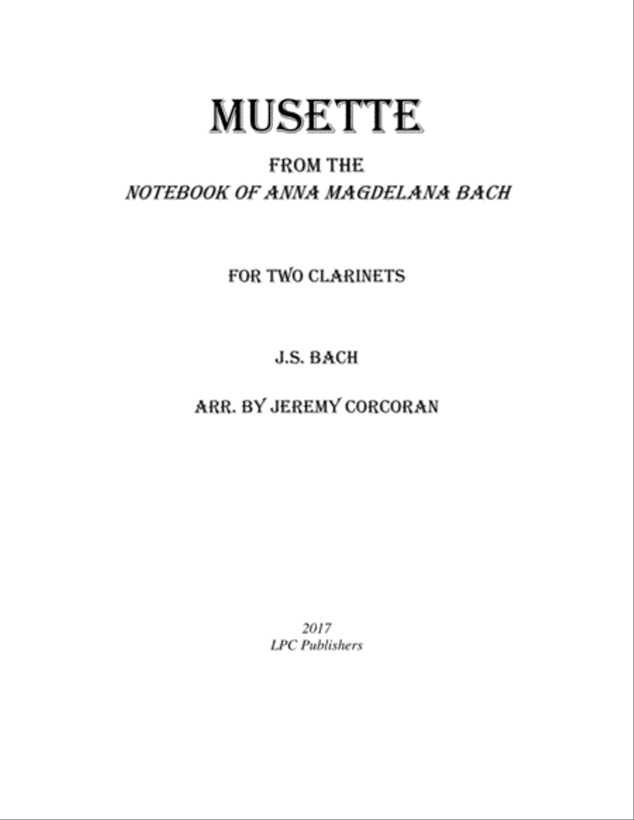 Musette for Two Clarinets Clarinet Duet scores gallery preview page 1