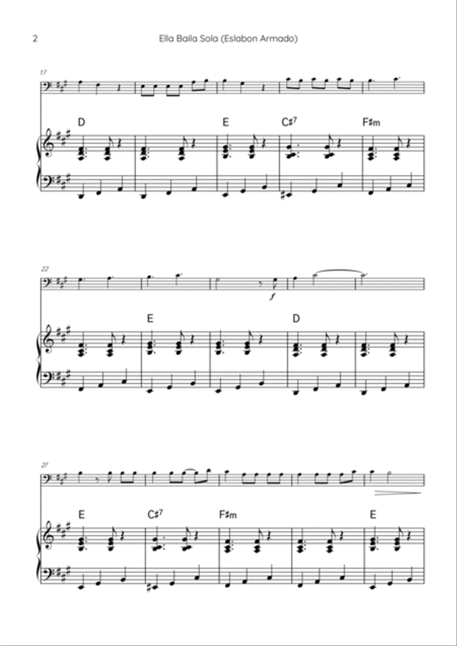 Ella Baila Sola Piano scores gallery preview page 2
