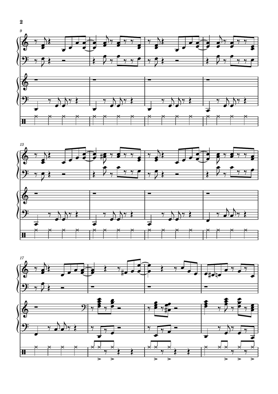 The Blue Danube, cha-cha style Easy Piano scores gallery preview page 2