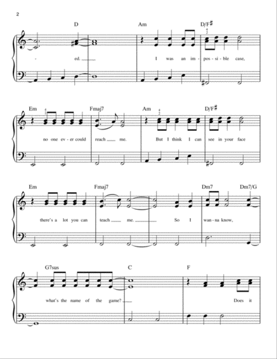 The Name Of The Game (from Mamma Mia! Here We Go Again) Easy Piano scores gallery preview page 2