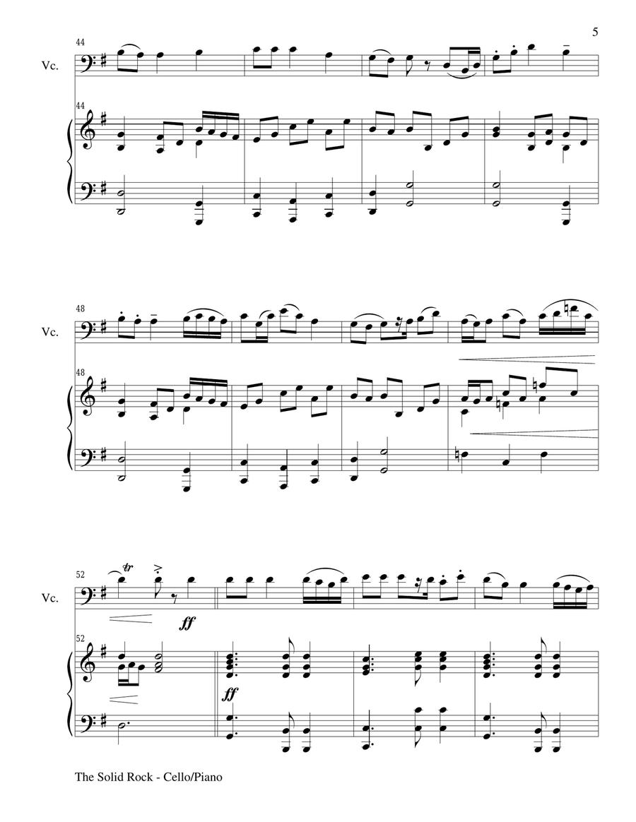 Gary Lanier: Hymns of Faith and Trust (Duets for Cello & Piano) Piano scores gallery preview page 6