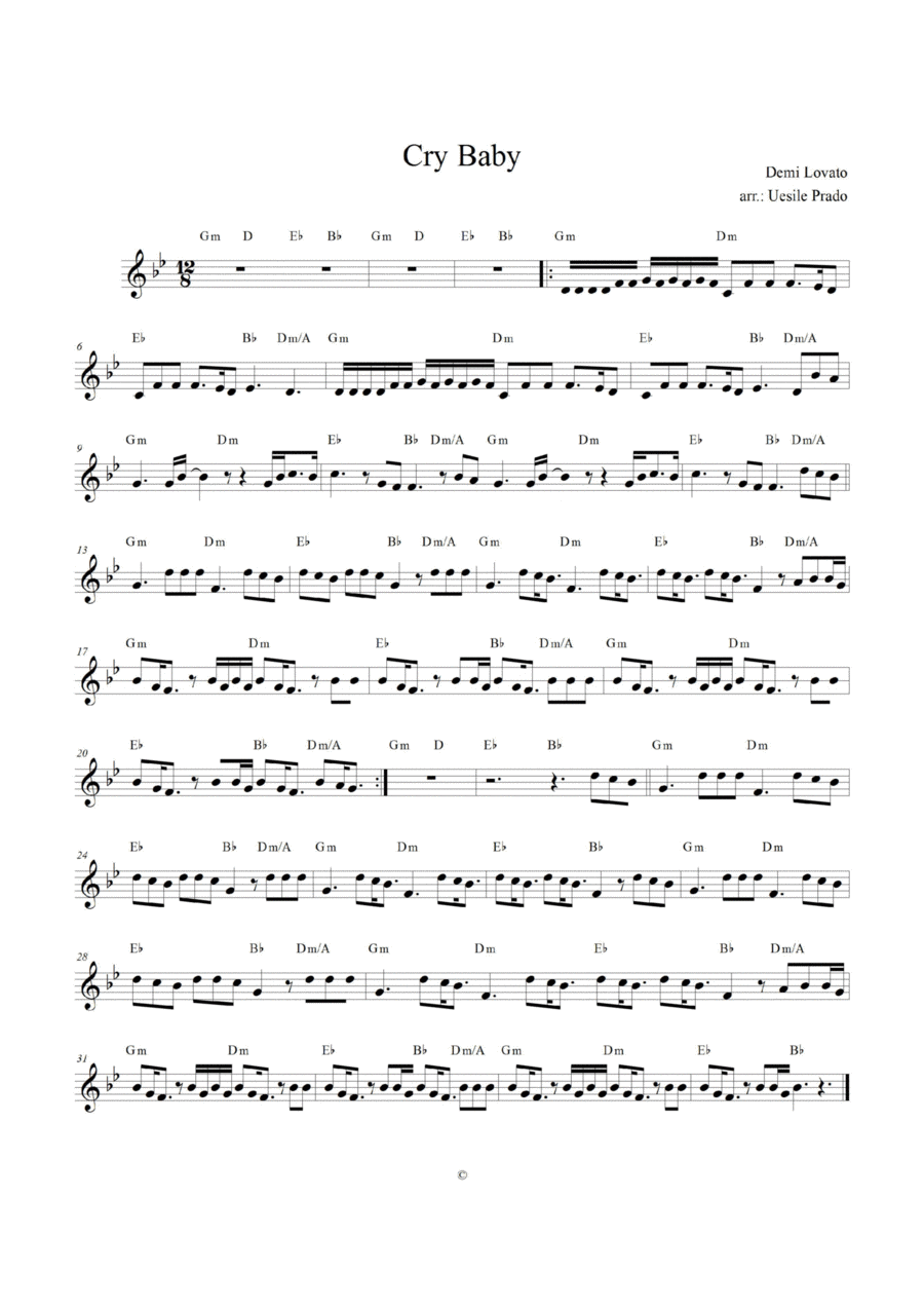 Cry Baby Voice scores gallery preview page 1