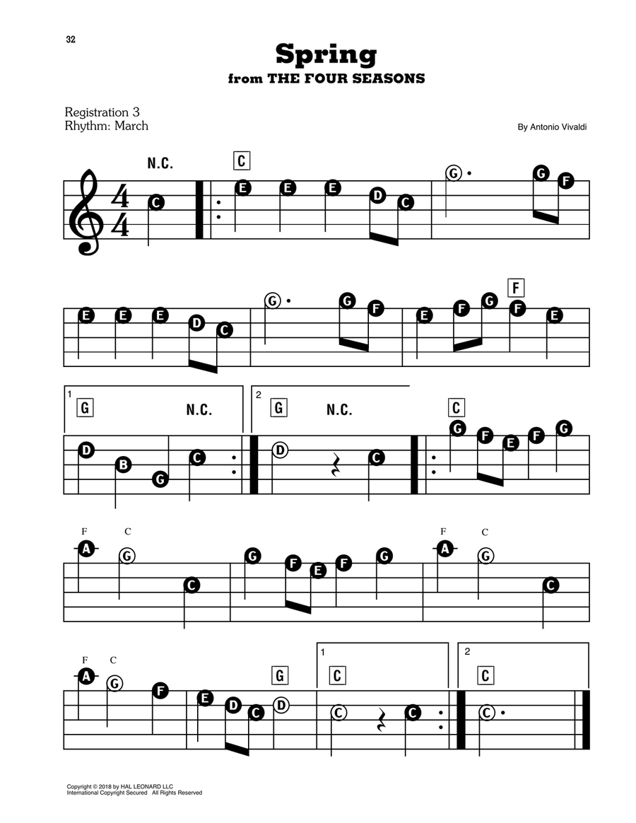 Spring Spring Electronic Keyboard scores gallery preview page 1