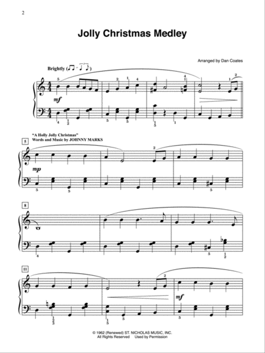 Dan Coates Popular Piano Library -- Medleys for Christmas Piano Solo scores gallery preview page 3