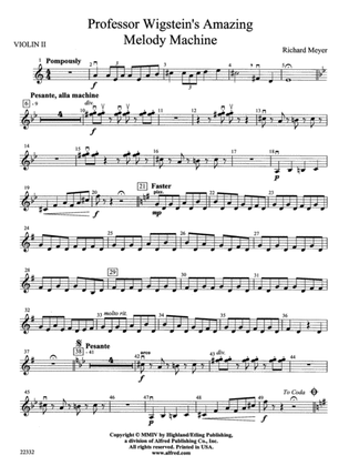 Professor Wigstein's Amazing Melody Machine: 2nd Violin