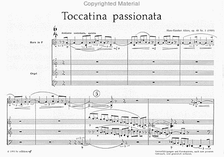 Toccatina passionata für Horn und Orgel op. 48,1 (1989)