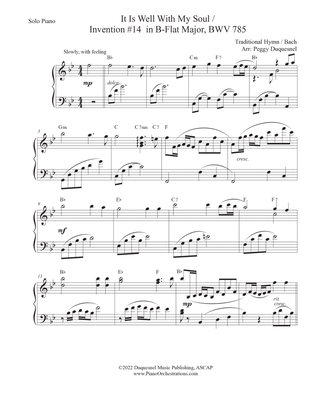 It is Well With My Soul / Invention #14 in B-Flat Major, BWV 785 (Solo Piano)