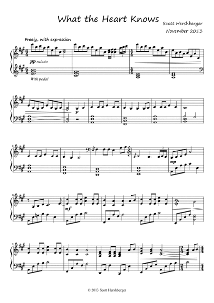 What the Heart Knows What the Heart Knows Piano Solo scores gallery preview page 2