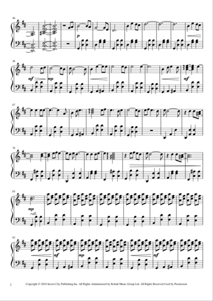 Je Te Laisserai Des Mots Piano Solo scores gallery preview page 2