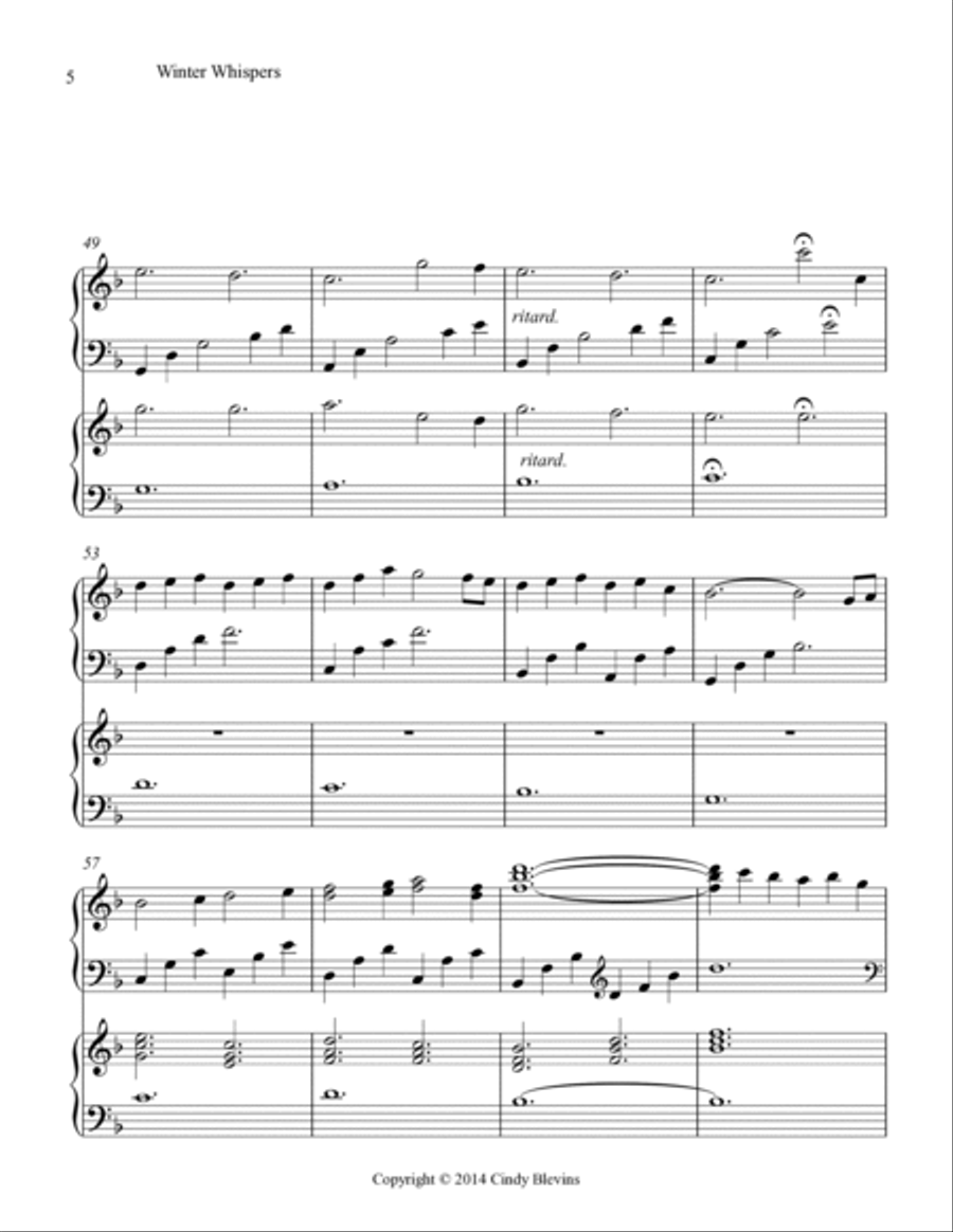 Winter Whispers, Harp Duet Harp scores gallery preview page 6